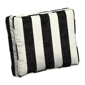 ProFoam 24 in. x 19 in. Onyx Black Cabana Rectangle Outdoor Plush Lumbar Pillow