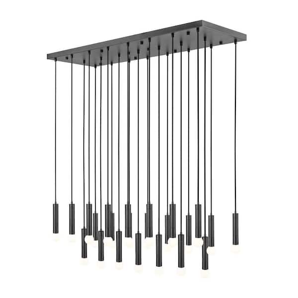 Stari 23 light Matte Black Chandelier for Indoor Use with No Bulbs Included
