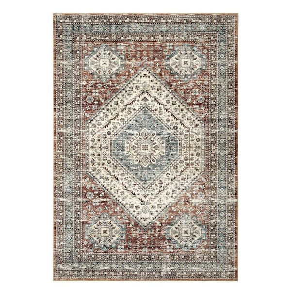 Unbranded Taupe 8 ft. x 10 ft. Modern Persian Vintage Area Rug