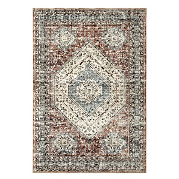 Garvee Taupe 8 ft. x 10 ft. Modern Persian Vintage Area Rug