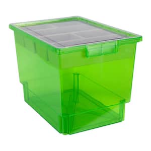 Bin/ Tote/ Tray Divider Kit - Triple Depth 12" Bin in Neon Green - 1 pack