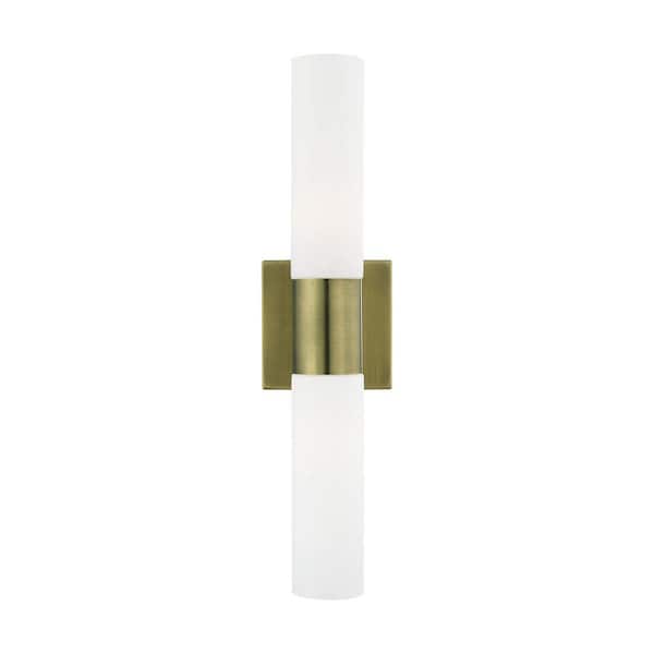 AVIANCE LIGHTING Aspen 2-Light Antique Brass ADA Wall Sconce