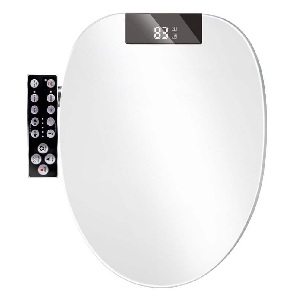 Electric Bidet Seat for Elongated Toilets in White with Warm Water Wash, Warm Air Dryer, Soft Closed Lid, LED Display price history on PriceWatchPro