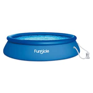 QuickSet Inflatable Ring Top 15 ft. Round 36 in. Deep Inflatable Pool with Pump