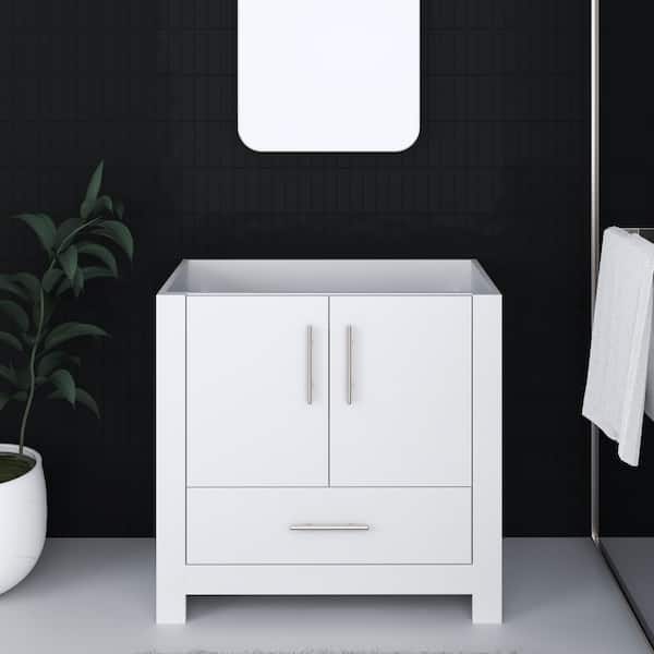 VOLPA USA AMERICAN CRAFTED VANITIES Boston 36 in. W x 20 in. D x 34 in. H Bath Vanity Cabinet without Top in White