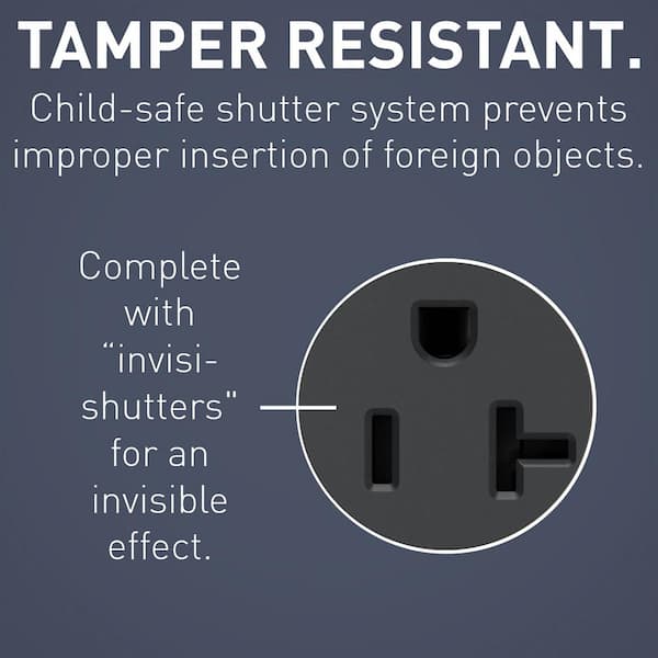 radiant 20 Amp 125-Volt Spec Grade Tamper Resistant Heavy-Duty Decorator Duplex Outlet, Graphite