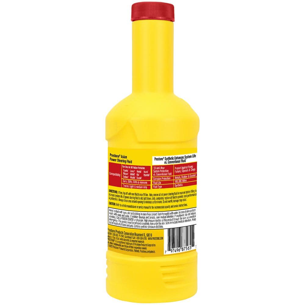 Asian Veh Power Steering Fl-12 fl. oz. - Synthetic, 2x anti-wear, 100k Mi