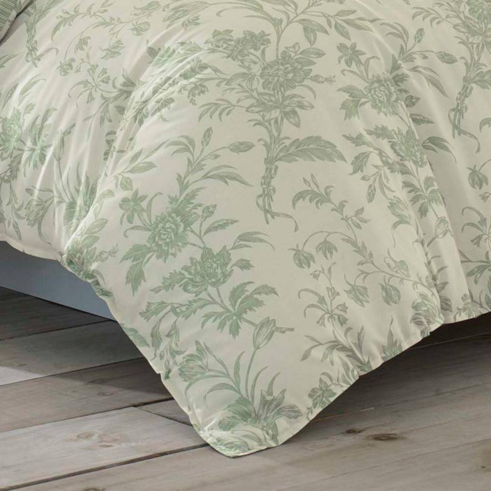 Twin Jade Green and White Cotton Comforter Set