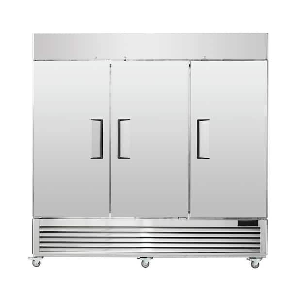 60.42 cu.ft. Commercial Freezer 3-Door Upright Stainless Steel ReachIn Freezer Auto-Defrost 12 Adjustable Shelves Silver