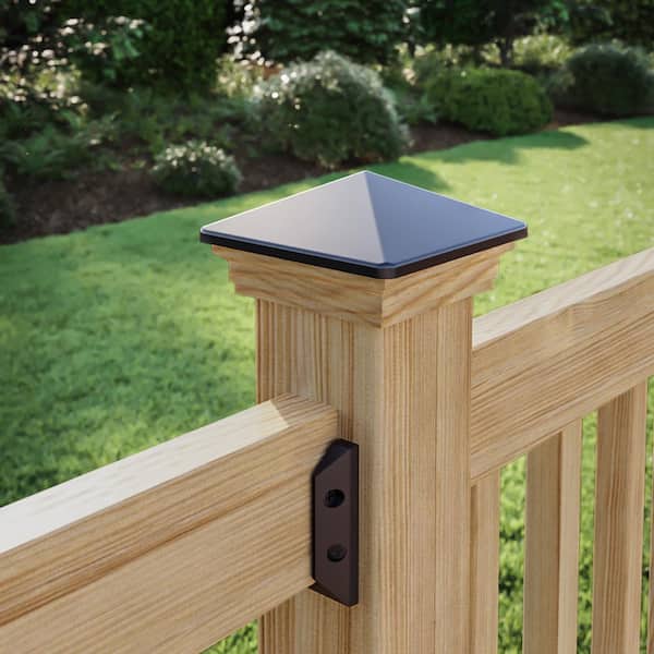4 in. x 4 in. Red Western Cedar Black High Point Post Cap