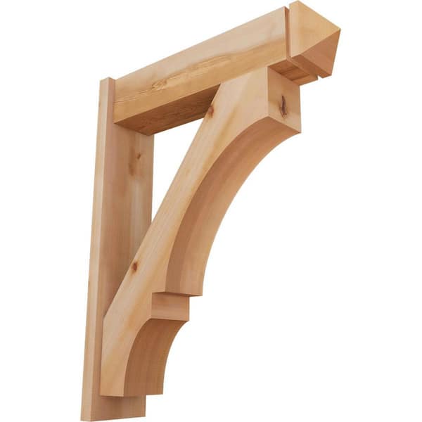 Ekena Millwork 8 in. x 38 in. x 30 in. Western Red Cedar Balboa Arts and Crafts Smooth Outlooker