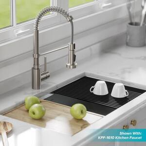 Kore Workstation Undermount Stainless Steel 32 in. Single Bowl Kitchen Sink w/ Integrated Ledge and Accessories