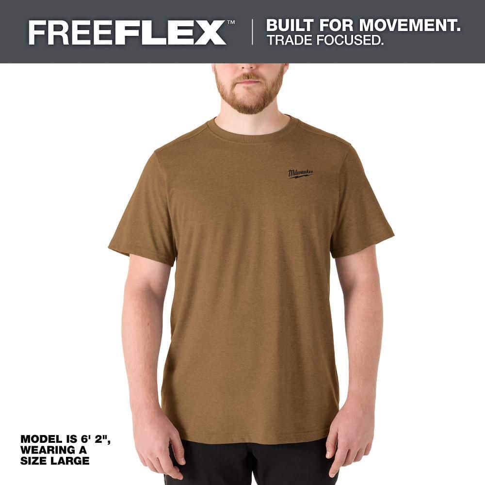 Men's 3X-Large Brown Cotton/Polyester Short Sleeve Hybrid Work T-Shirt price history on PriceWatchPro