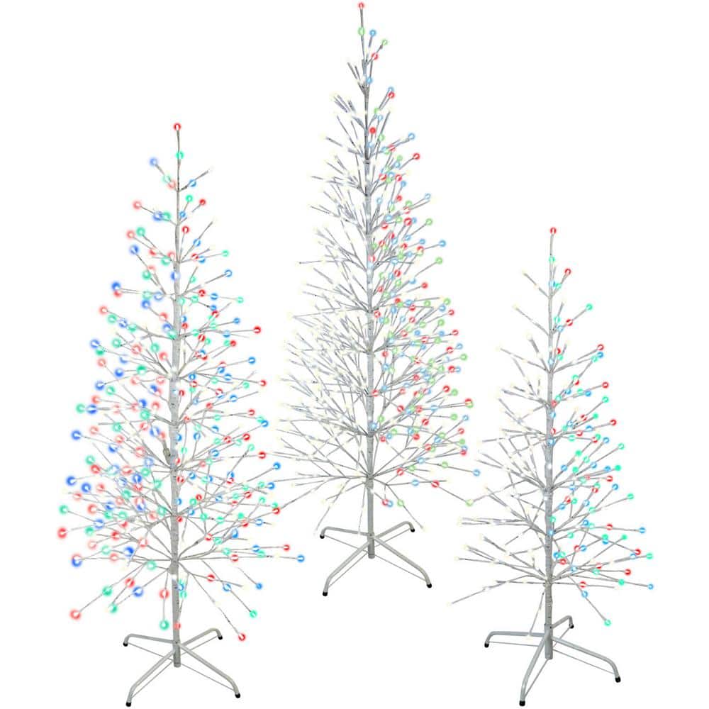 4 ft. 5.5 ft. 6.5 ft. PreLit Birch Artificial Christmas Trees, in Warm Whit