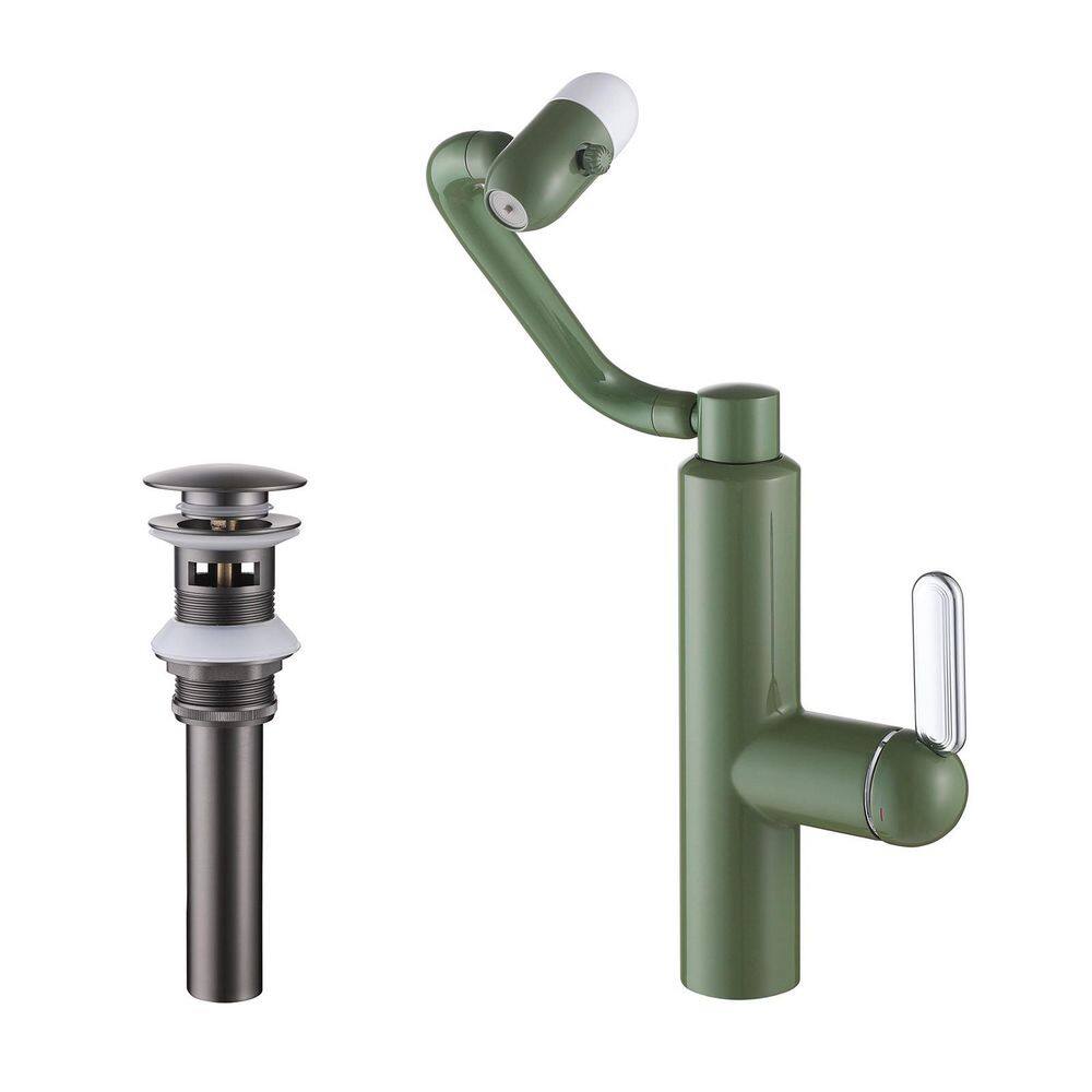 Rotatable Bathroom Faucet with Sprayer & Drain 360-degree Rotation 4 Water Modes Single Hole Sink Vanity Faucet Green price history on PriceWatchPro