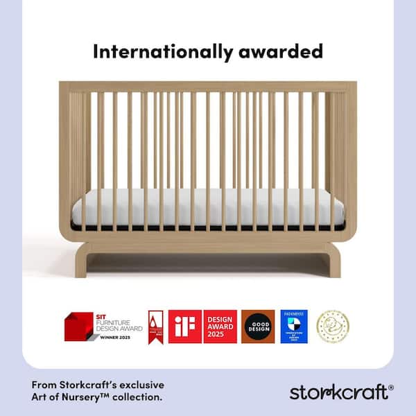 Storkcraft Santorini Driftwood 5-in-1 Convertible Crib with