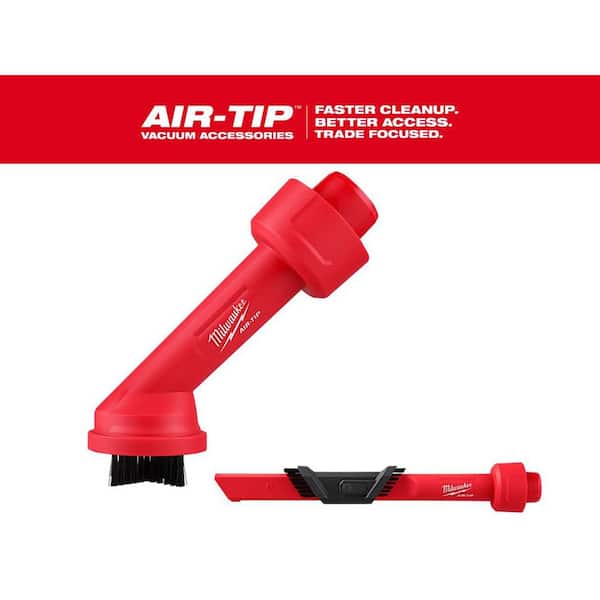Milwaukee AIR-TIP 1-1/4 in. to 2-1/2 in. Cross Brush Tool and 3-IN-1 Crevice Tool Wet/Dry Shop Vacuum Attachment Kit (2-Piece)