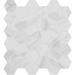 Kolasus White Hexagon 12 in. x 12 in. x 10 mm Matte Porcelain Mosaic Tile (8 sq. ft. / case)