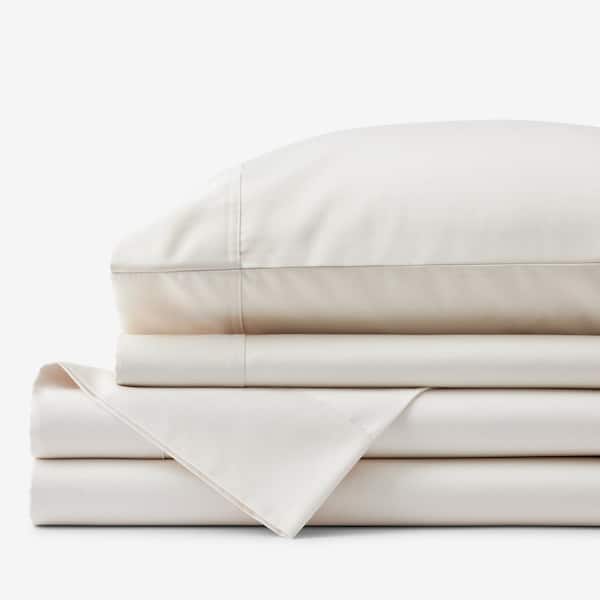 The Company Store Legends Hotel Supima Cotton Wrinkle-Free 4-Piece Ivory Sateen Full Sheet Set