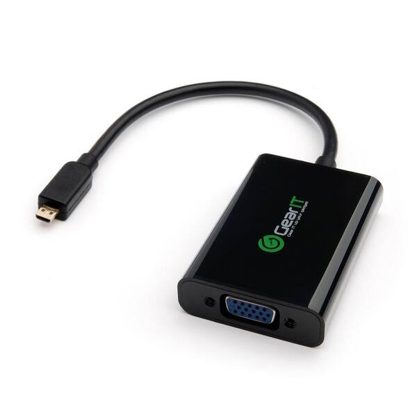 GearIt Micro HDMI Male to VGA Female Video Converter Adapter with Audio Output
