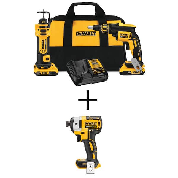 Dewalt 20 Volt Max Xr Cordless Drywall Cut Out Tool Kit 2 With 0ah Batteries 1 4 In Impact Driver Dck263d2wdcf887 - How To Use Dewalt Drywall Cut Out Tool