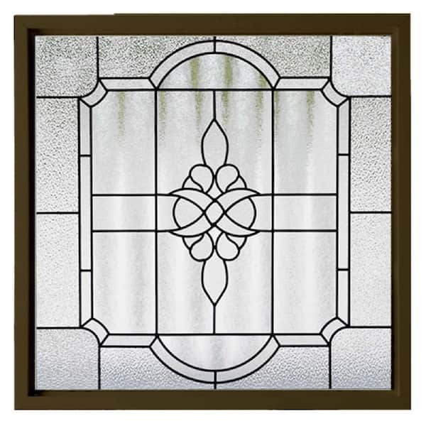 47.5 in. x 47.5 in. Victorian Silkscreened Decorative Glass Bronze Vinyl Frame Replacement Picture Window