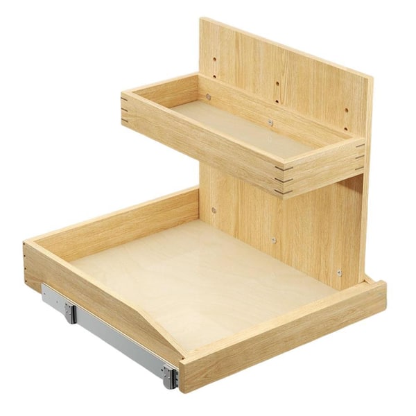 22.5 in. W Kitchen Under Sink Organizers and Storage Drawer, Pull Out Drawer with Hard Close, Adjustable (Right)-Natural