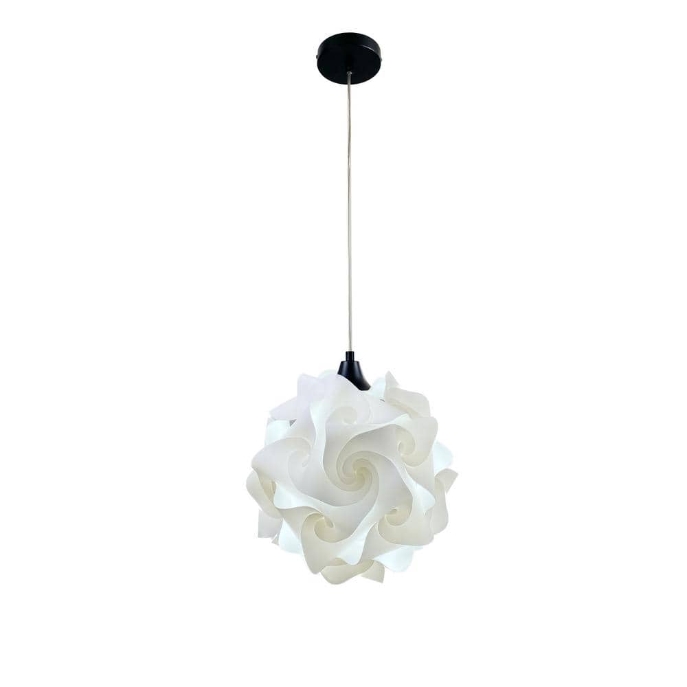 Hado 1-Light White Globe Shaded Pendant Light