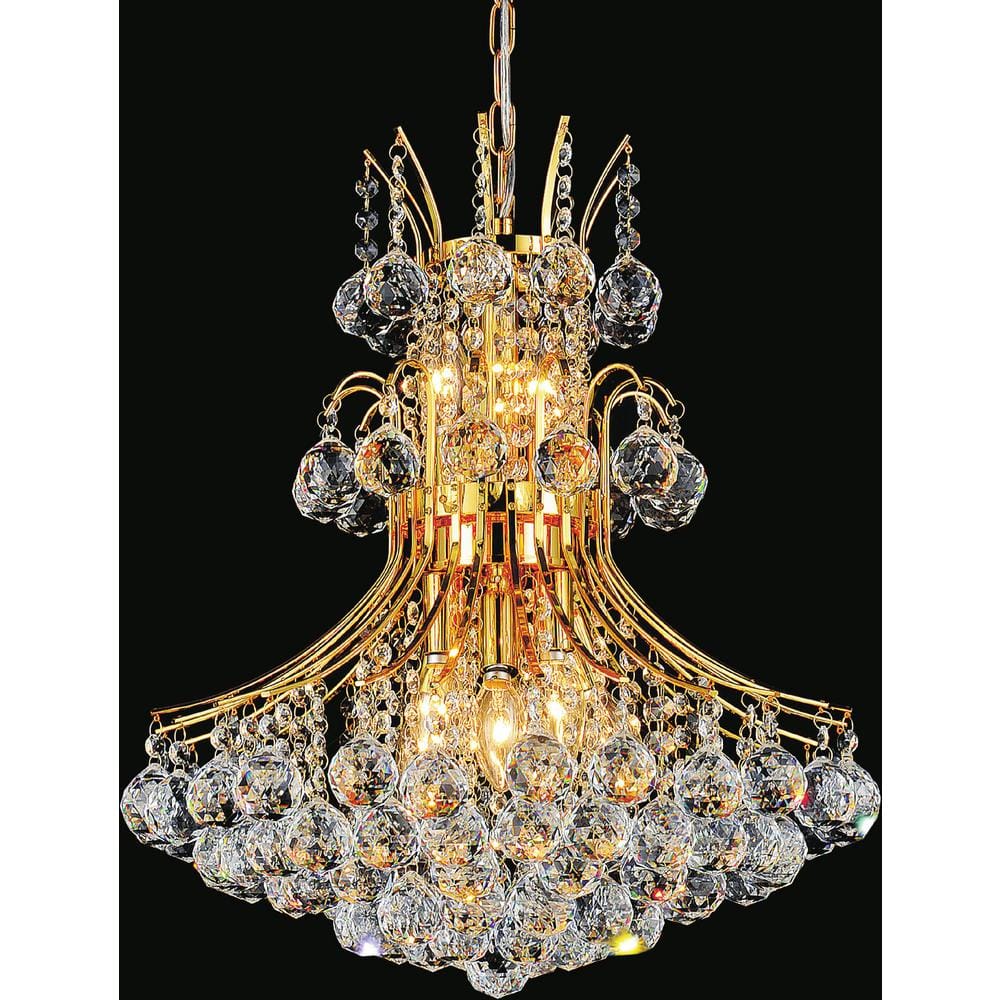 CWI Lighting Princess 10-Light Gold Chandelier