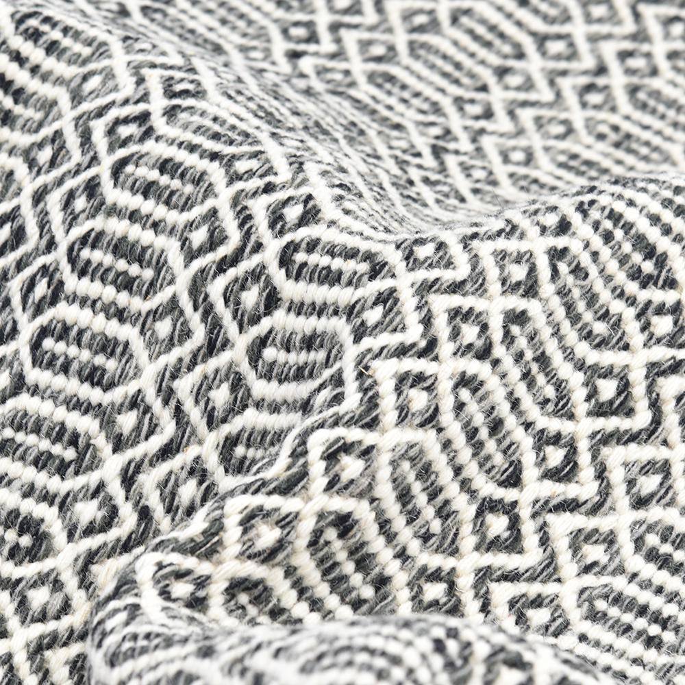 Charcoal Geometric Wool 6' x 9' Handmade Flat Woven Rug