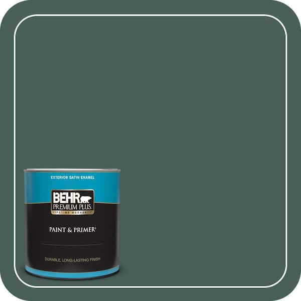 BEHR PREMIUM PLUS 1 qt. #M440-7 Rainforest Satin Enamel Exterior Paint & Primer
