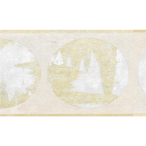 Dundee Deco Falkirk Brin Circles Beige, Pearl Wallpaper Border