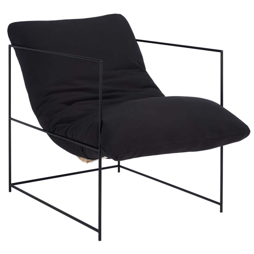 Portland Black Iron Frame Pillow Top Accent Chair