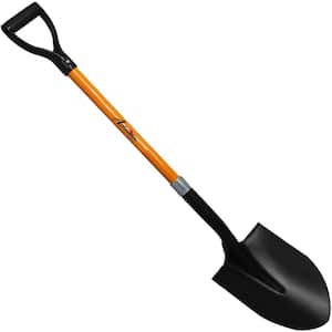 41 in. Durable Fiberglass Rubber Grip D-Handle Length Metal Blade Round Point End Digging Shovel (1-Pack)
