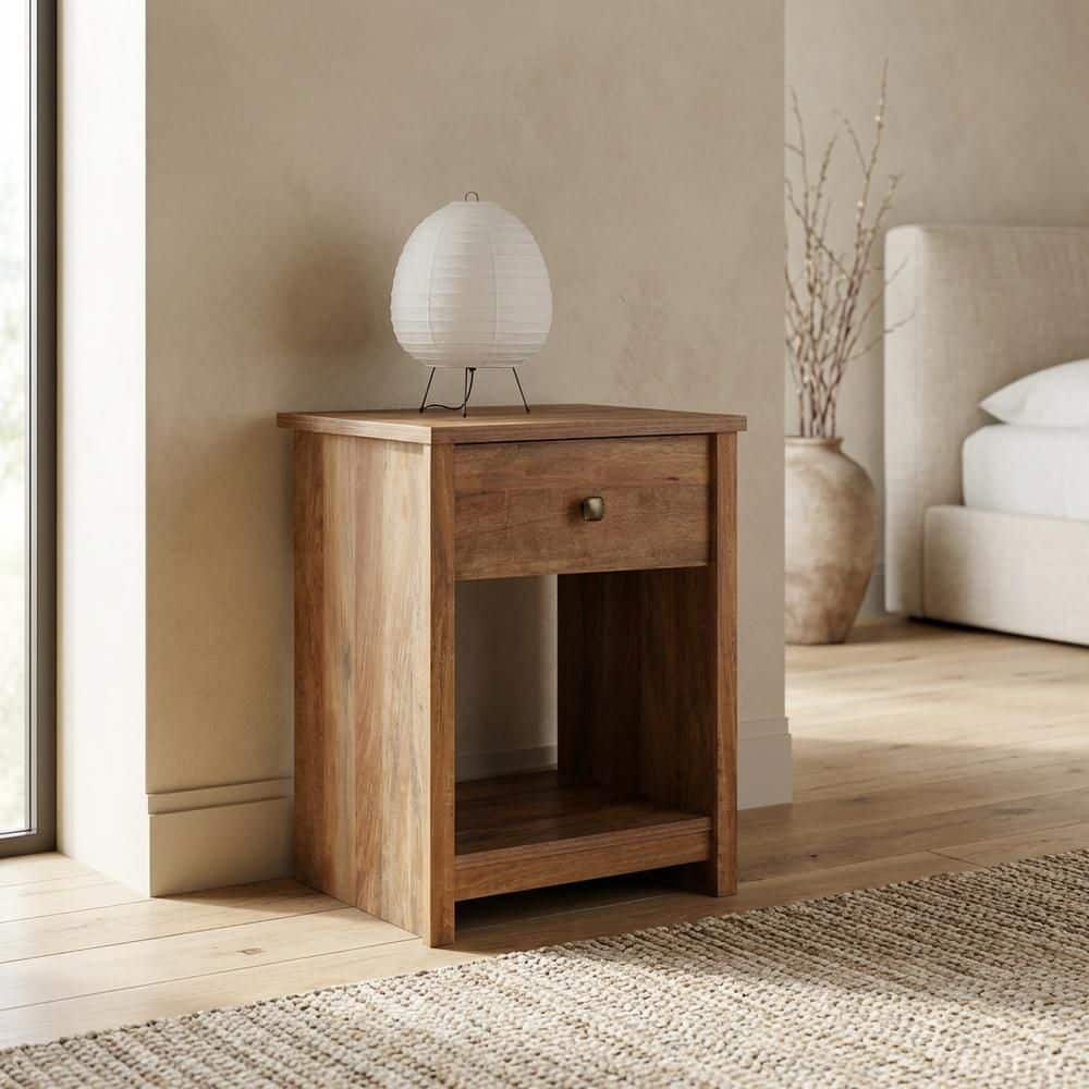 Sindoori Mango Nightstand with Drawer Rectangle Shape Transitional Style price history on PriceWatchPro