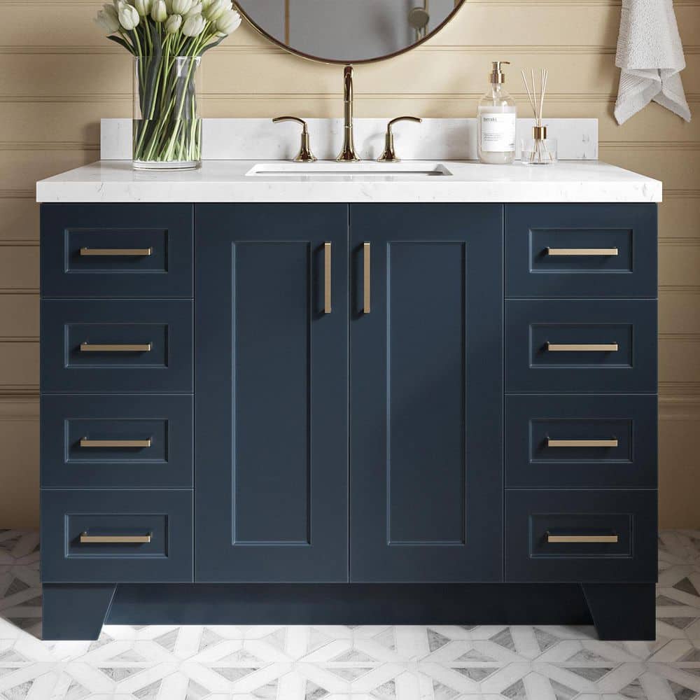 Midnight Blue 48'' Hardwood Single Bathroom Vanity Base
