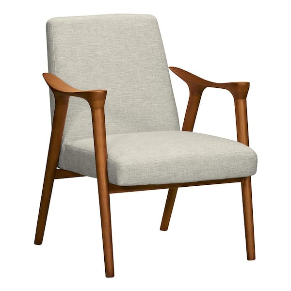 Armen Living Nathan Beige Fabric Accent Chair