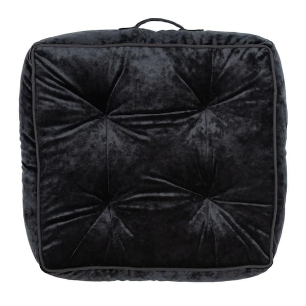 SAFAVIEH Primrose 18 in. x 18 in. Black Polyfill Square Floor Pillow