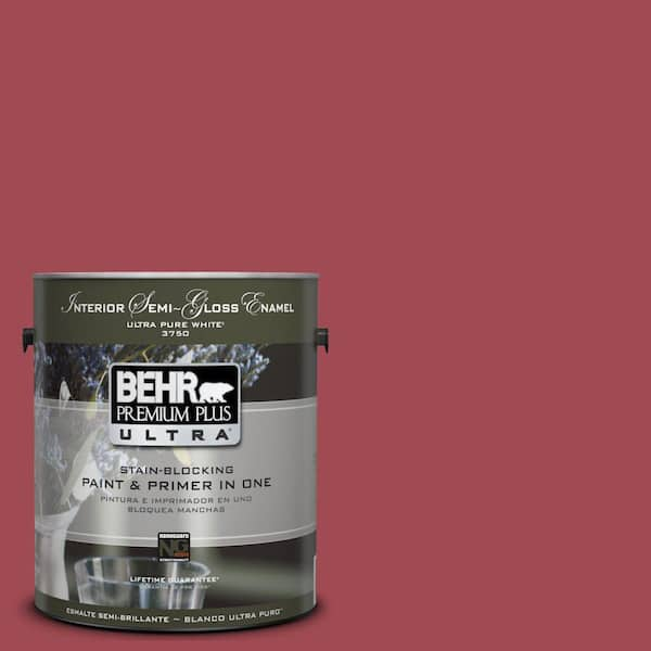 BEHR Premium Plus Ultra 1-gal. #UL100-11 Powder Room Interior Semi-Gloss Enamel Paint-DISCONTINUED