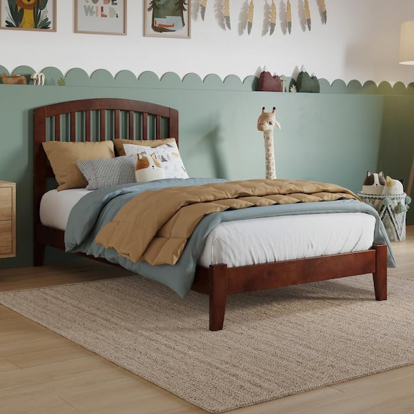 AFI Richmond Walnut Brown Solid Wood Frame Twin Low Profile Platform Bed