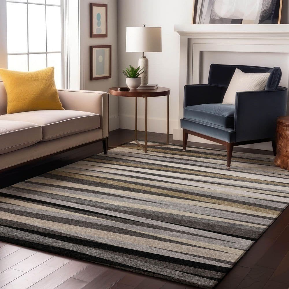 Mayfield Premium Machine Washable Abstract AMF997 Gray 9 ft. x 12 ft. Area Rug price history on PriceWatchPro