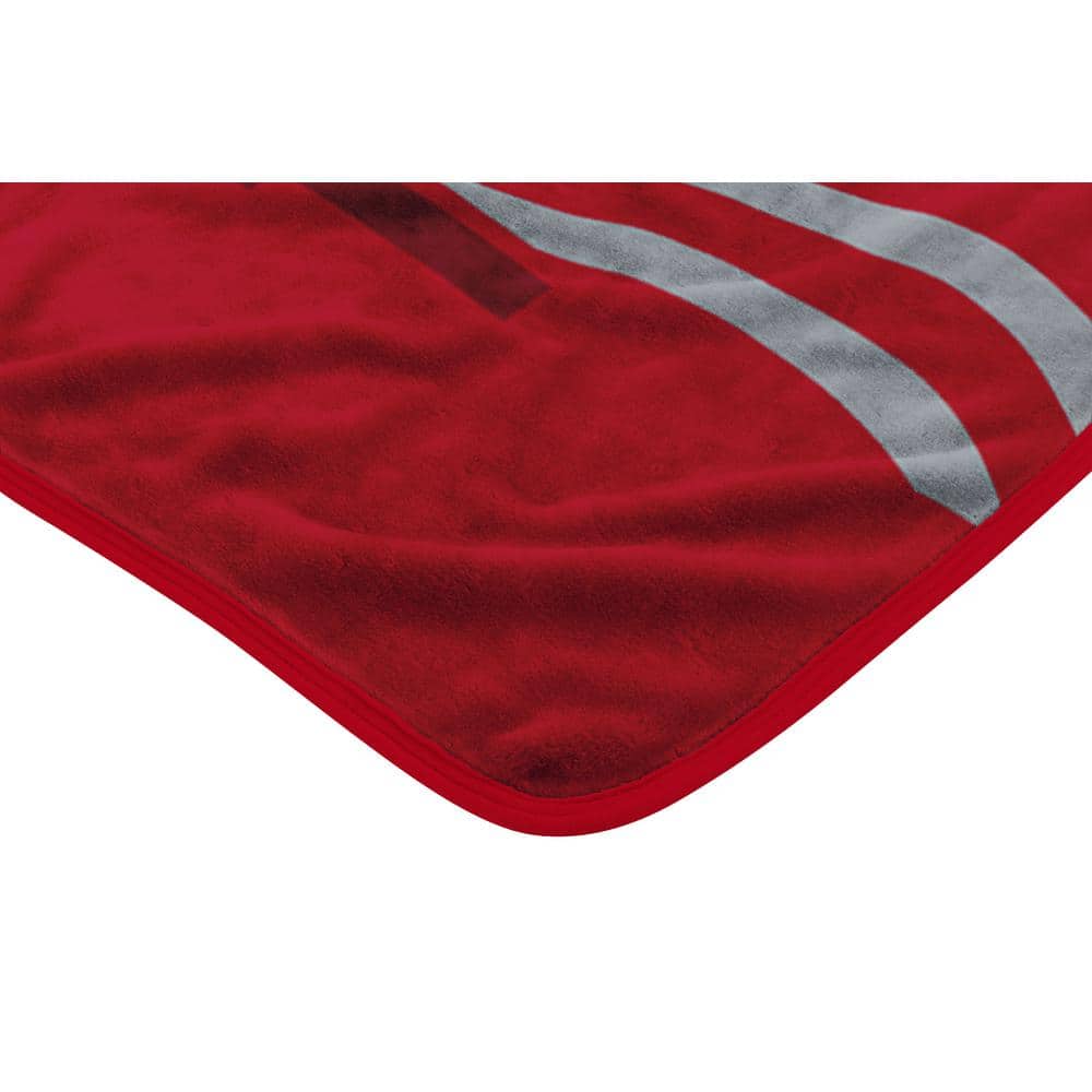 Ohio State Buckeyes Red and Gray Raschel Throw Blanket
