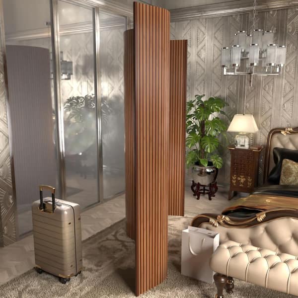 Red Lantern 7 ft. Tall Bamboo Wave Screen - Triple Espresso BF