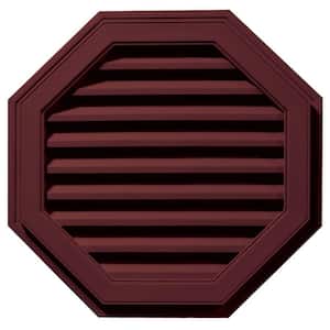 27 in. x 27 in. Octagon Red Plastic Built-in Screen Gable Louver Vent