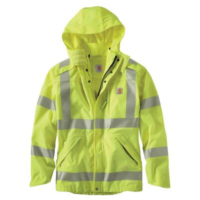 Men's Large Brite Lime Polyester HV Class 3-WP Rain Jacket