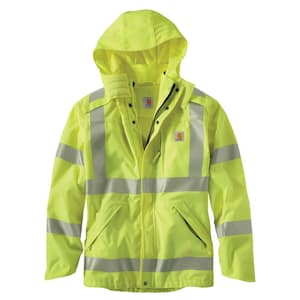 Men's Medium Brite Lime Polyester HV Class 3-WP Rain Jacket