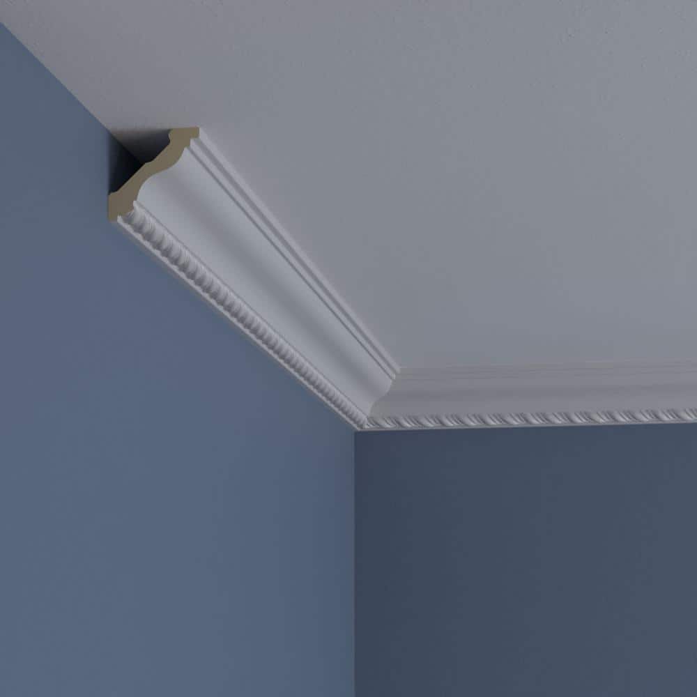 Primed White Polyurethane Geometric Crown Moulding Sample