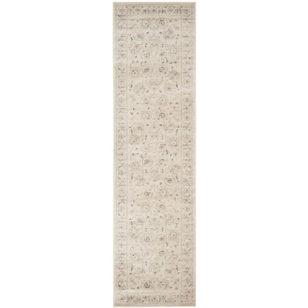 SAFAVIEH Vintage Light Grey/Ivory 2 ft. x 8 ft. Border Runner Rug