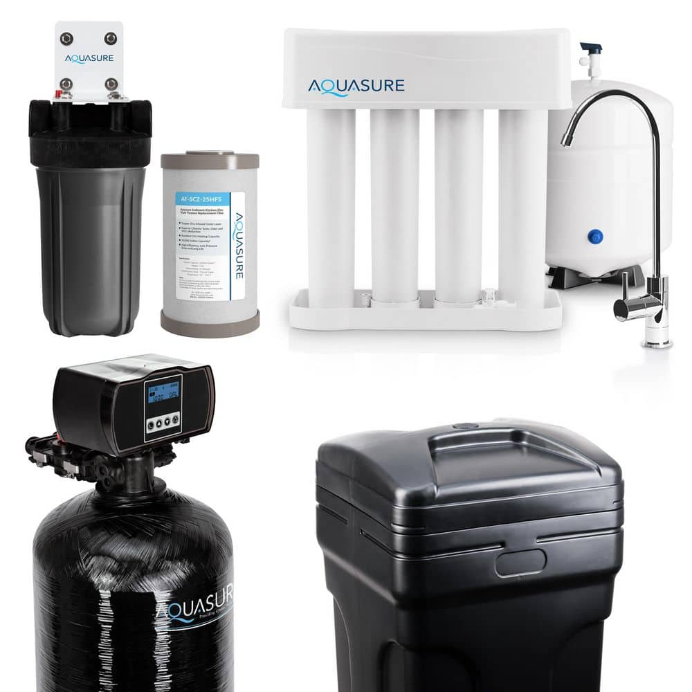Whole House Filtration with 64,000 Grains Fine Mesh Water Softener, Reverse Osmosis System and Sediment-GAC Pre-Filter