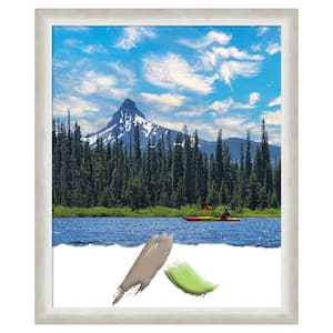 Two Tone Silver Wood Picture Frame Opening Size 18x22 in.